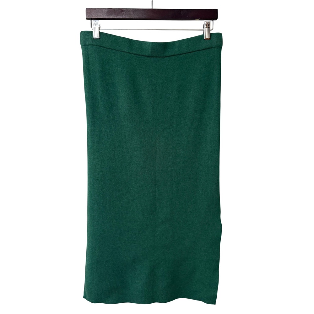 NWT LOFT Womens Midi Sweater Skirt Size Large Petite Cotton Knit Pencil Slit